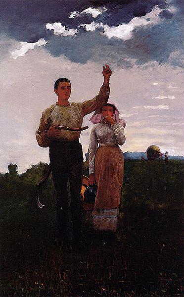 Winslow Homer Answering the Horn 1876 Winslow Homer, Painting oil painting image